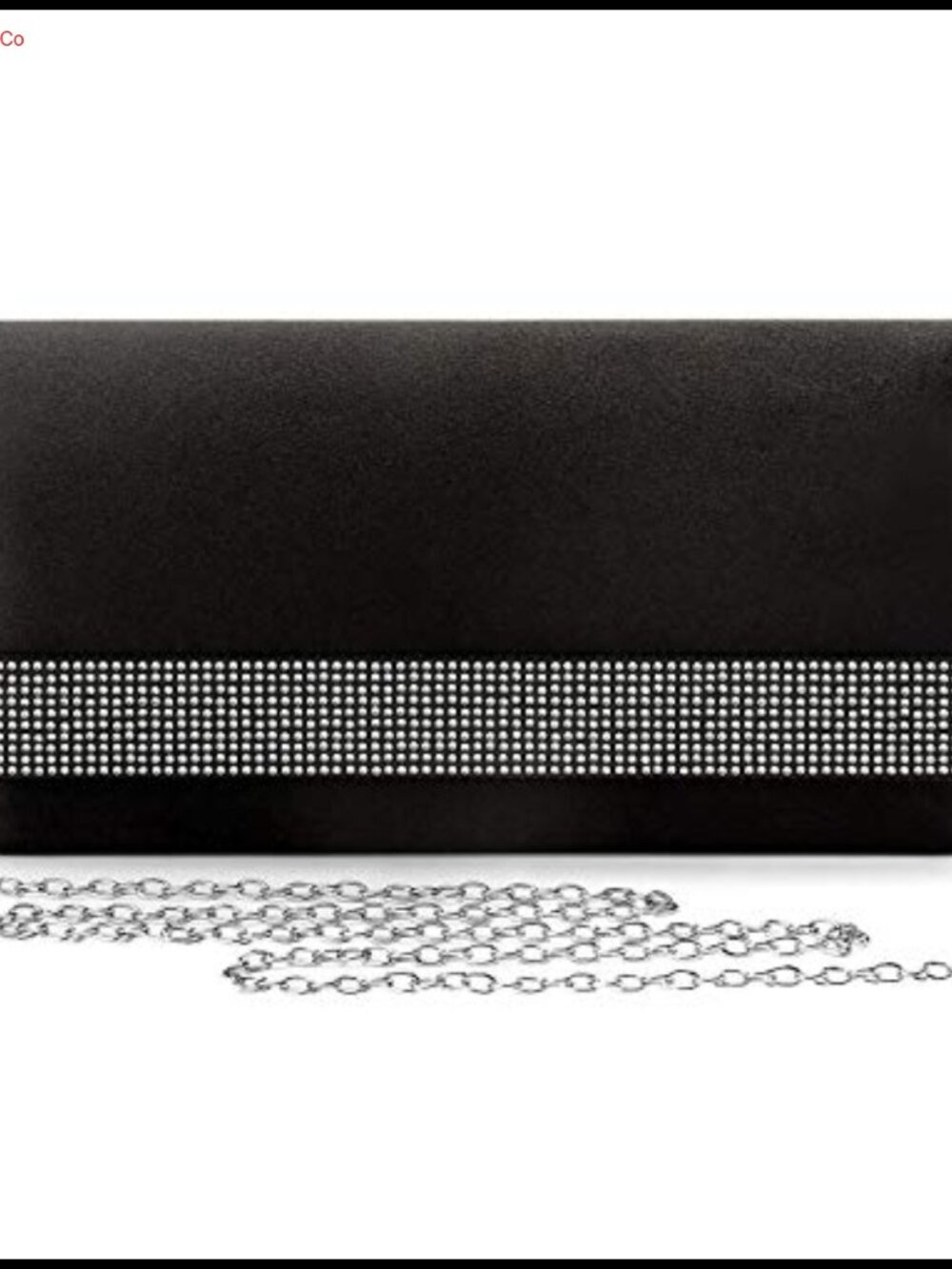 Satin Rhinestone Evening Clutch Bridal Party Prom Purse with Chain Strap